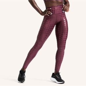 Peloton Purple Res Show Up Houndstooth Printed Legging Sizes L